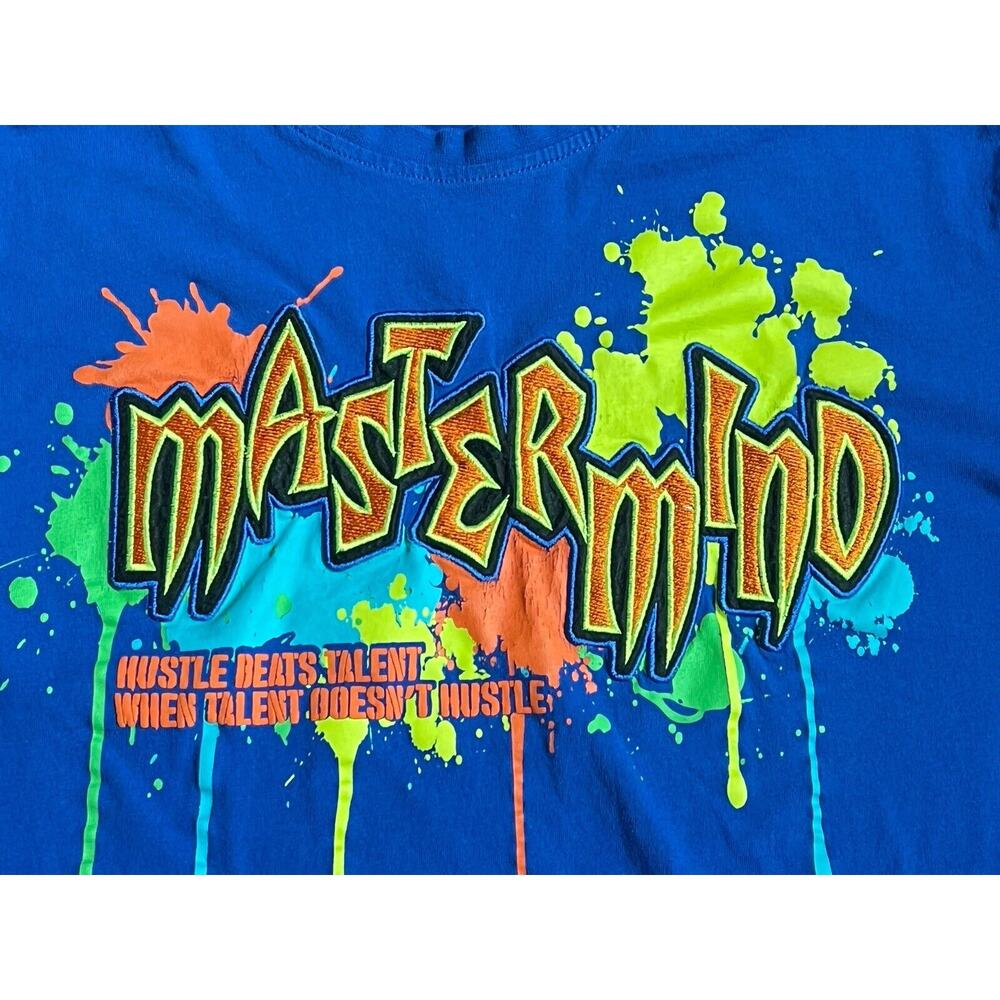 Switch Remarkable Mastermind Embroidered Graphic T-Shirt Mens Size M Blue